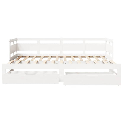 vidaXL Daybed with Trundle and Drawers without Mattress White 80x200 cm 4