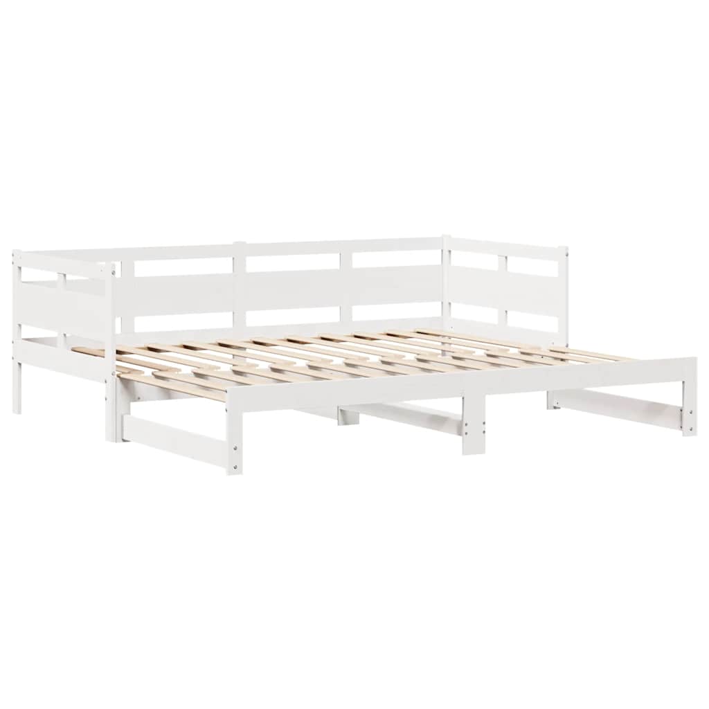 vidaXL Daybed with Trundle and Drawers without Mattress White 80x200 cm 5