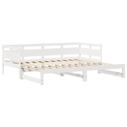 vidaXL Daybed with Trundle and Drawers without Mattress White 80x200 cm 5