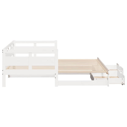 vidaXL Daybed with Trundle and Drawers without Mattress White 80x200 cm 6