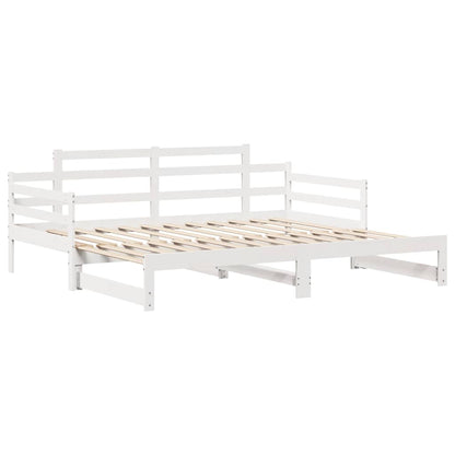 vidaXL Daybed with Trundle and Drawers without Mattress White 90x200 cm 5