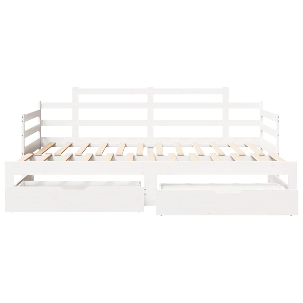 vidaXL Daybed with Trundle and Drawers without Mattress White 80x200 cm 4