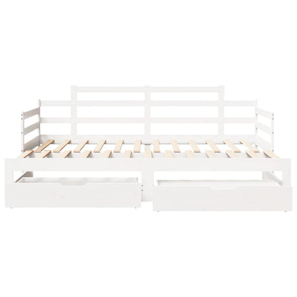 vidaXL Daybed with Trundle and Drawers without Mattress White 80x200 cm 4