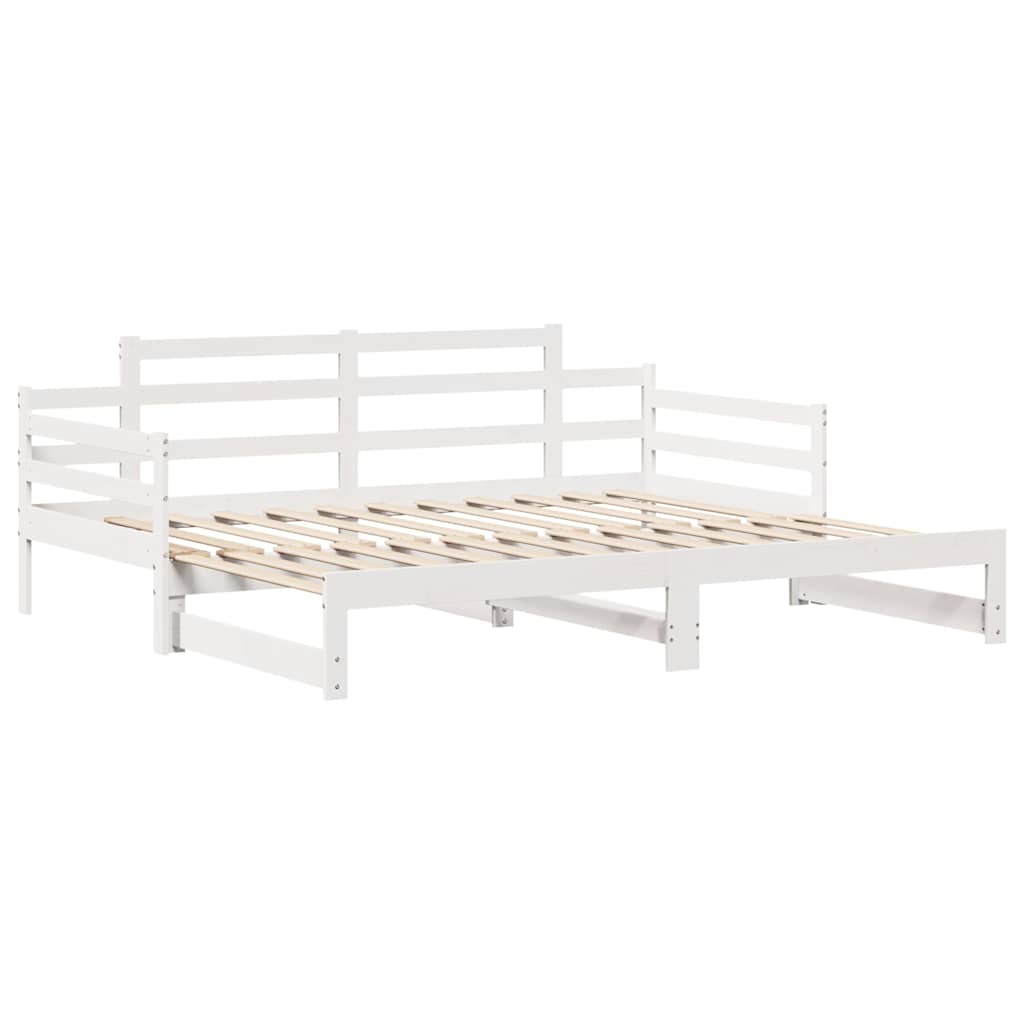vidaXL Daybed with Trundle and Drawers without Mattress White 80x200 cm 5