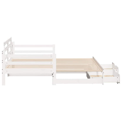 vidaXL Daybed with Trundle and Drawers without Mattress White 80x200 cm 6