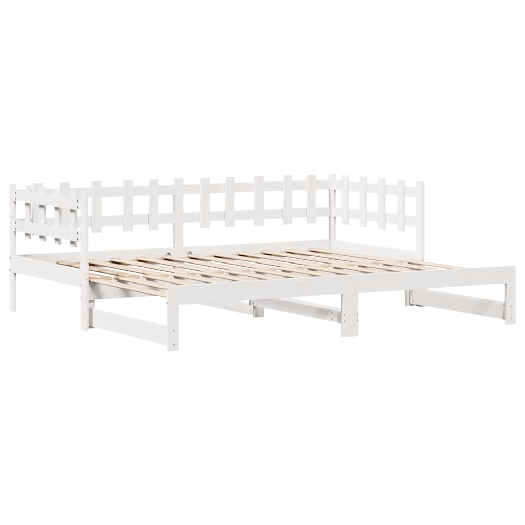 vidaXL Daybed with Trundle and Drawers without Mattress White 90x200 cm 5