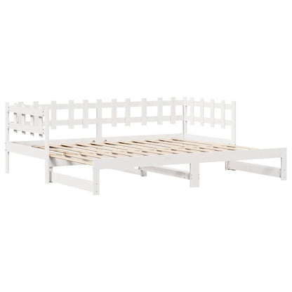 vidaXL Daybed with Trundle and Drawers without Mattress White 90x200 cm 5