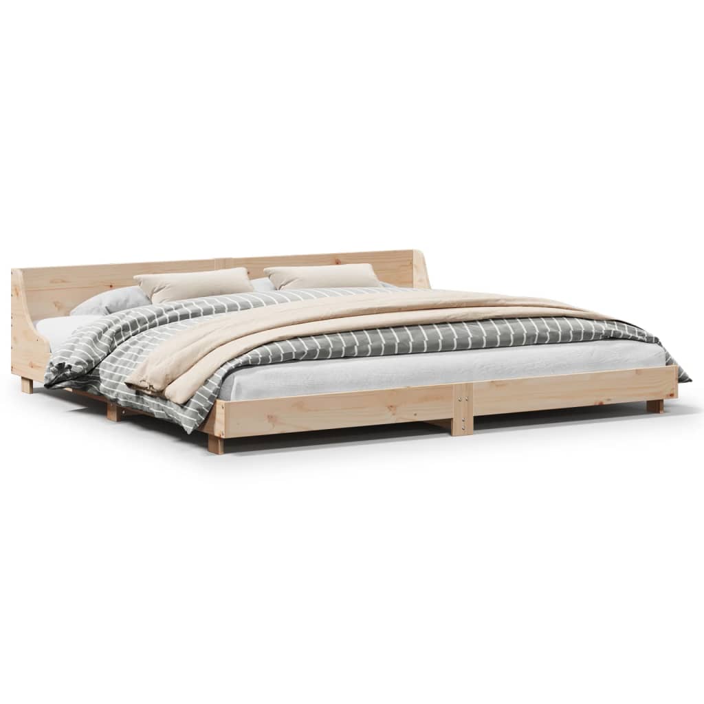 vidaXL Bed Frame without Mattress 200x200 cm Solid Wood Pine 2