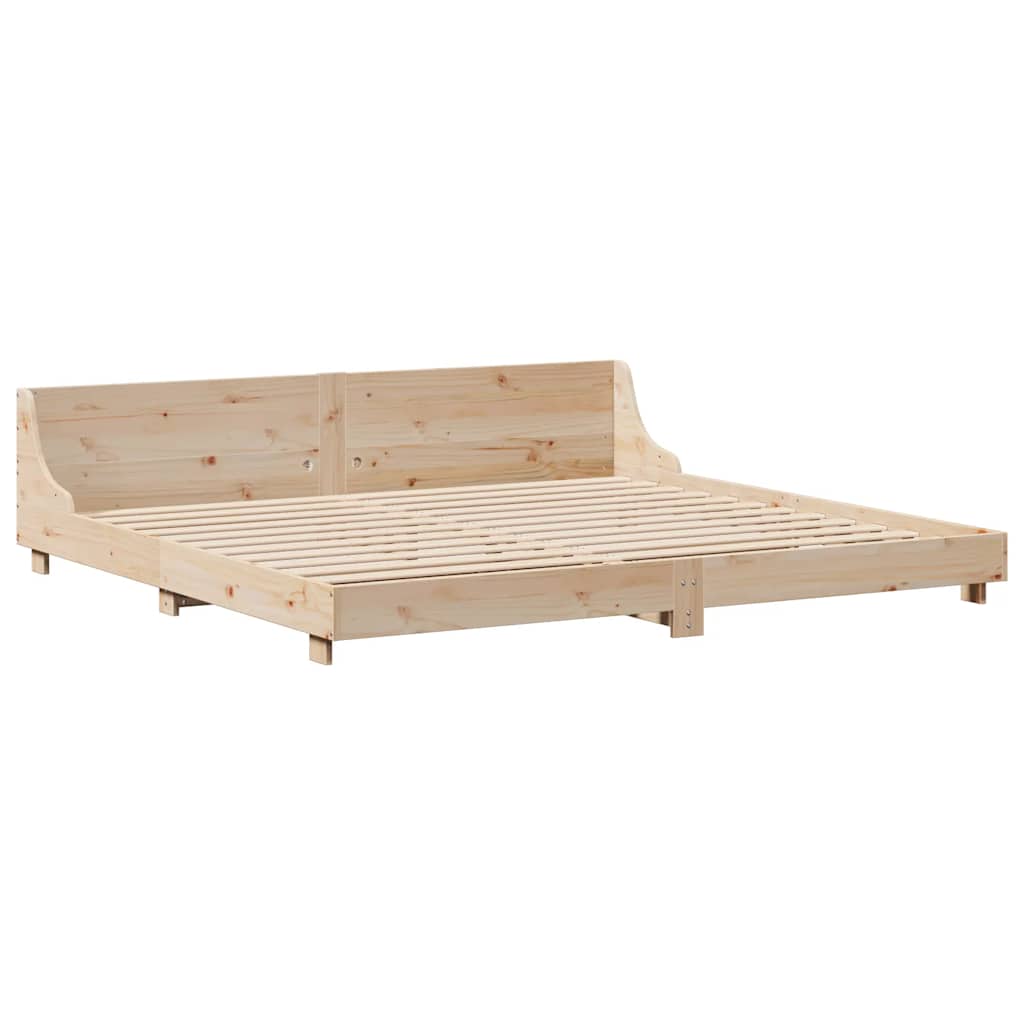 vidaXL Bed Frame without Mattress 200x200 cm Solid Wood Pine 3