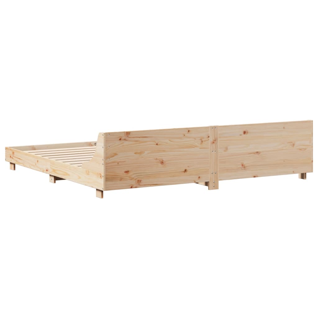 vidaXL Bed Frame without Mattress 200x200 cm Solid Wood Pine 6