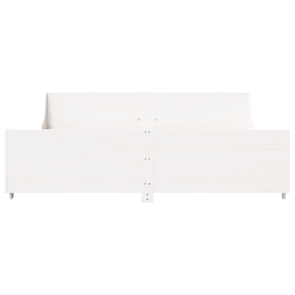 vidaXL Bed Frame without Mattress White 200x200 cm Solid Wood Pine 4