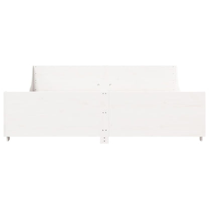 vidaXL Bed Frame without Mattress White 200x200 cm Solid Wood Pine 4