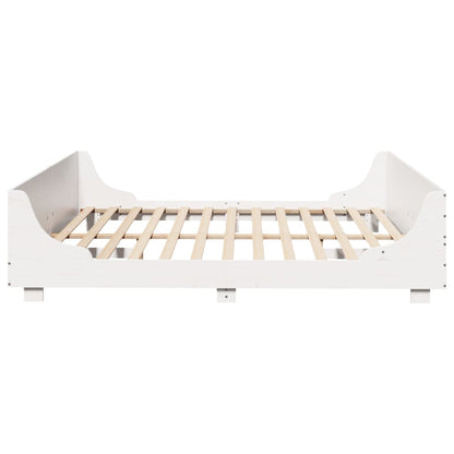 vidaXL Bed Frame without Mattress White 200x200 cm Solid Wood Pine 5