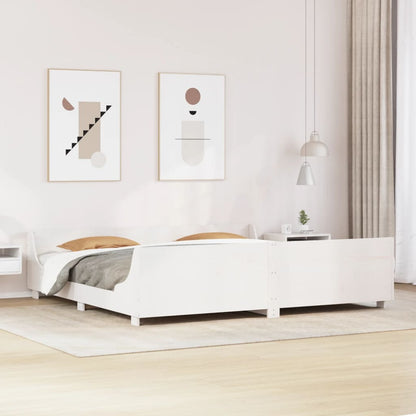 vidaXL Bed Frame without Mattress White 200x200 cm Solid Wood Pine 1