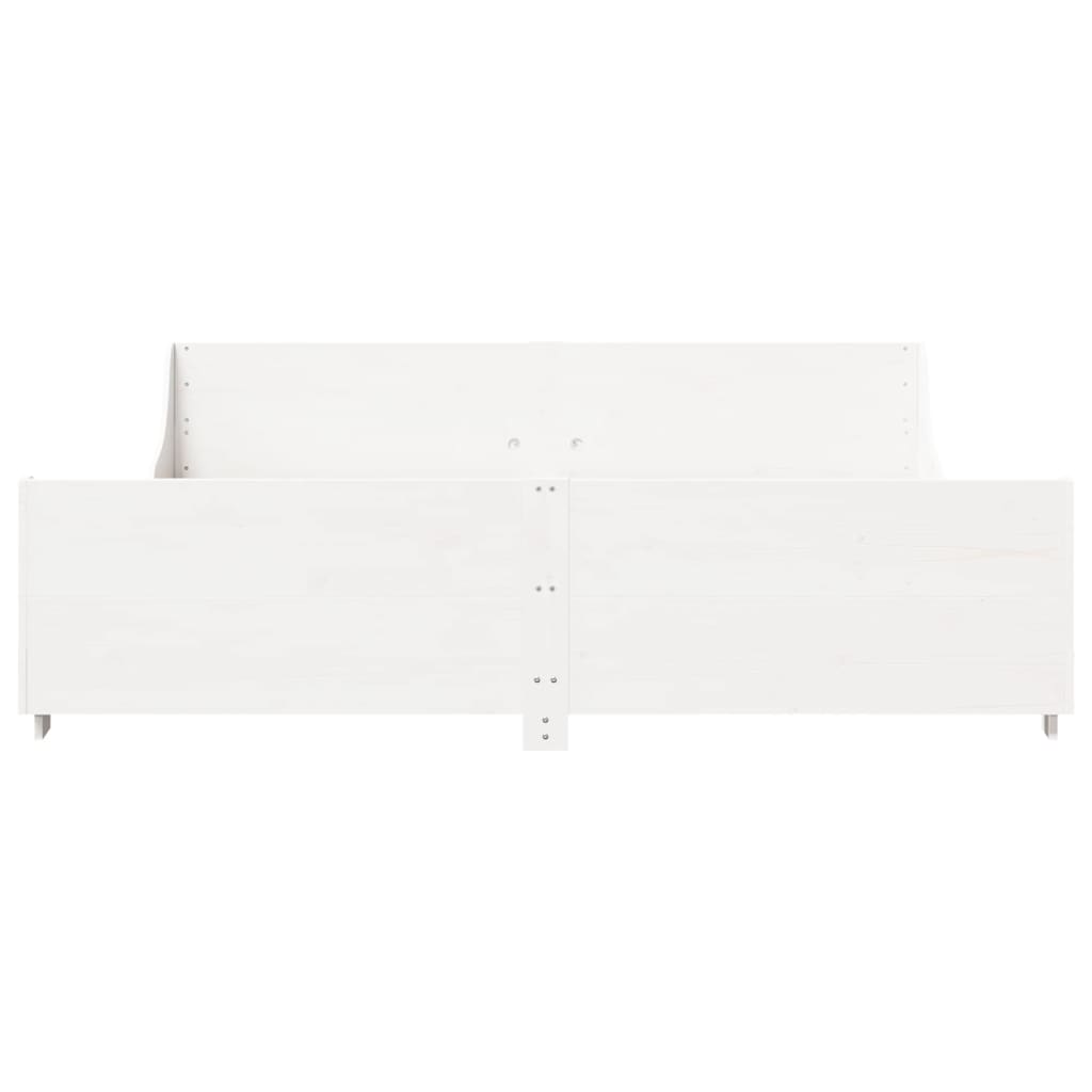 vidaXL Bed Frame without Mattress White 180x200 cm Solid Wood Pine 4