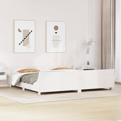 Bed Frame without Mattress Solid Wood Pine Length 200 cm White 180 cm