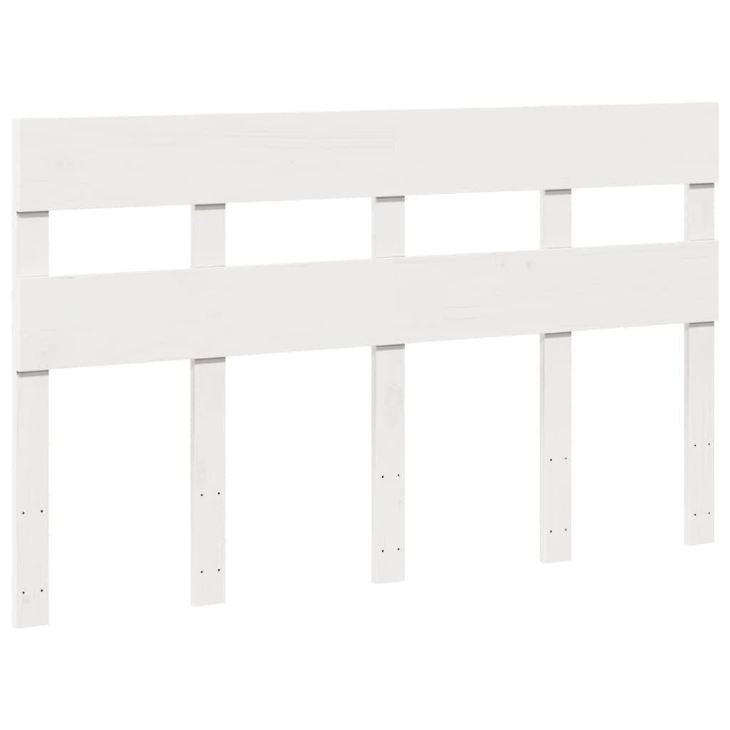vidaXL Bed Frame without Mattress White 140x200 cm Solid Wood Pine 5