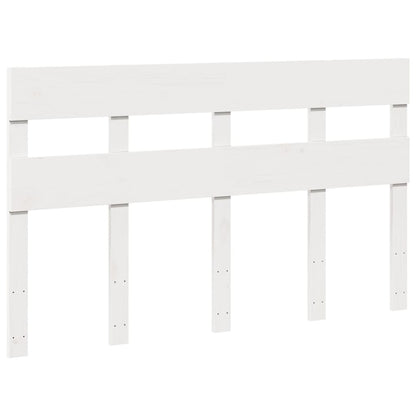 vidaXL Bed Frame without Mattress White 150x200 cm King Size Solid Wood Pine 5