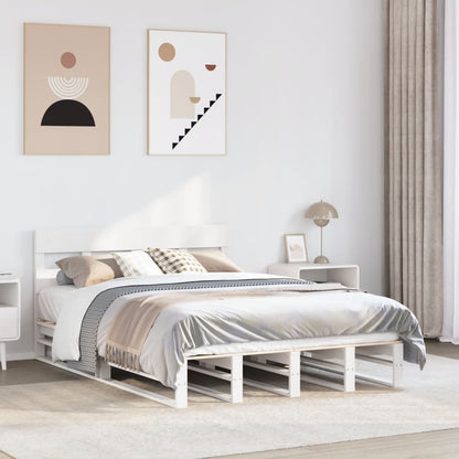 vidaXL Bed Frame without Mattress White 160x200 cm Solid Wood Pine 1