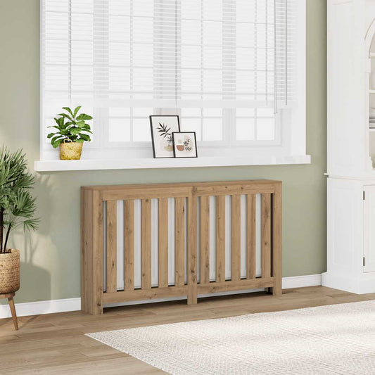 Radiator Cover 149x20x82 cm Engineered Wood Vertical Slats Artisan oak