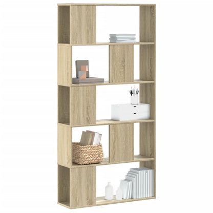 Bookcase 5-Tier 45x23,5x162,5 cm Engineered Wood Sonoma oak 80.5 cm