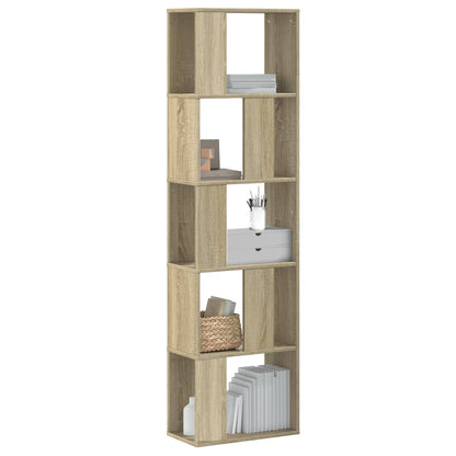 Bookcase 5-Tier 45x23,5x162,5 cm Engineered Wood Sonoma oak 45 cm