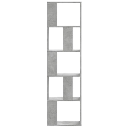 Bookcase 5-Tier 45x23,5x162,5 cm Engineered Wood Concrete grey 45 cm