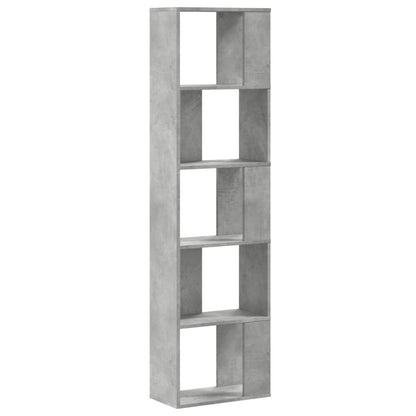 Bookcase 5-Tier 45x23,5x162,5 cm Engineered Wood Concrete grey 45 cm