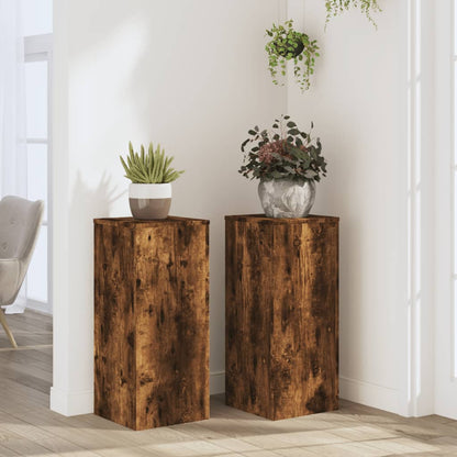 Plant Stands 2 pcs Engineered wood Width 30 cm Smoked oak 70 cm