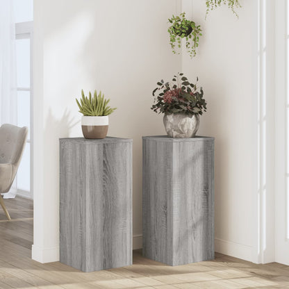 Plant Stands 2 pcs Engineered wood Width 30 cm Grey sonoma 70 cm