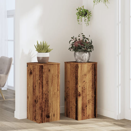 Plant Stands 2 pcs Engineered wood Width 30 cm Old wood 70 cm