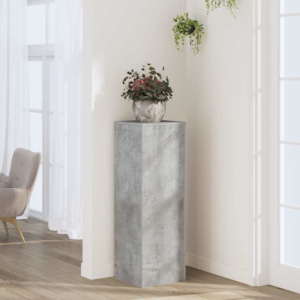 Plant Stand 33x33x100 cm Engineered Wood Concrete grey