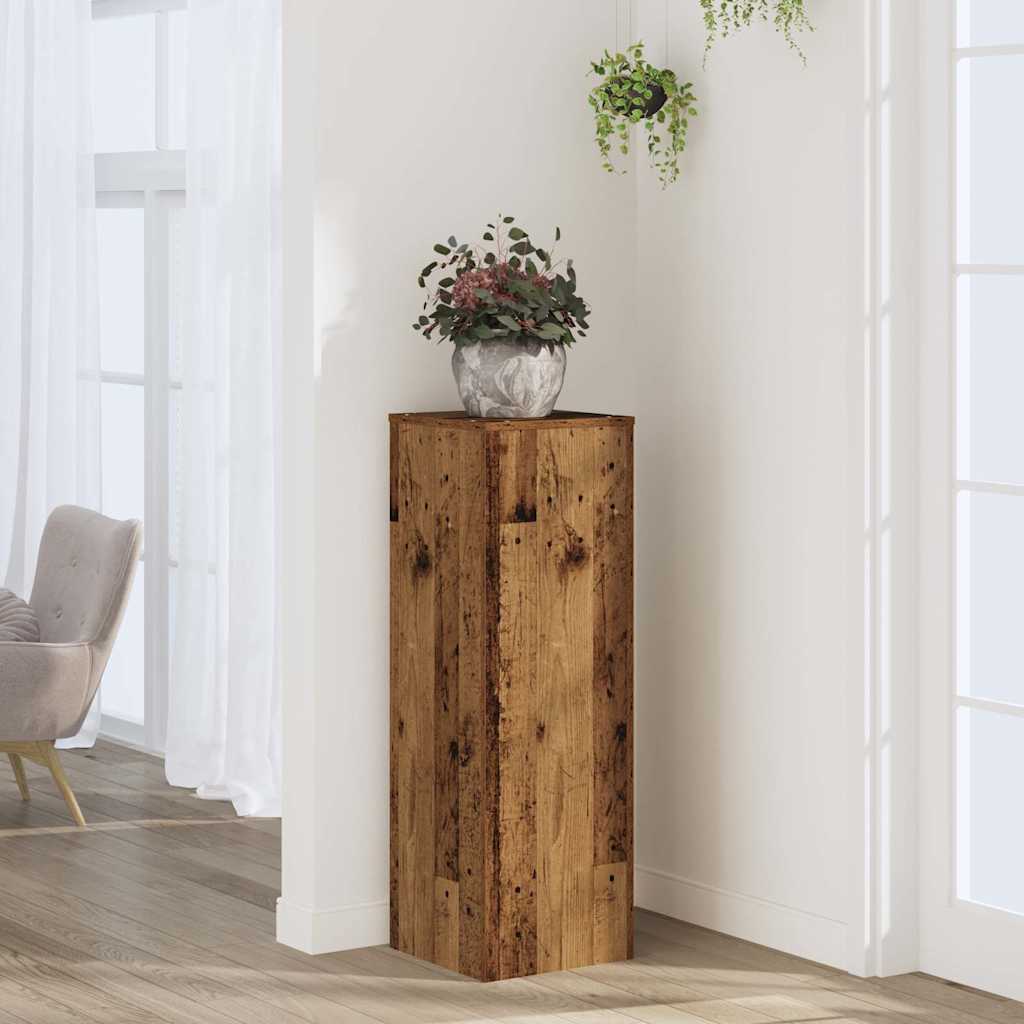 Plant Stand 33x33x100 cm Engineered Wood Old wood