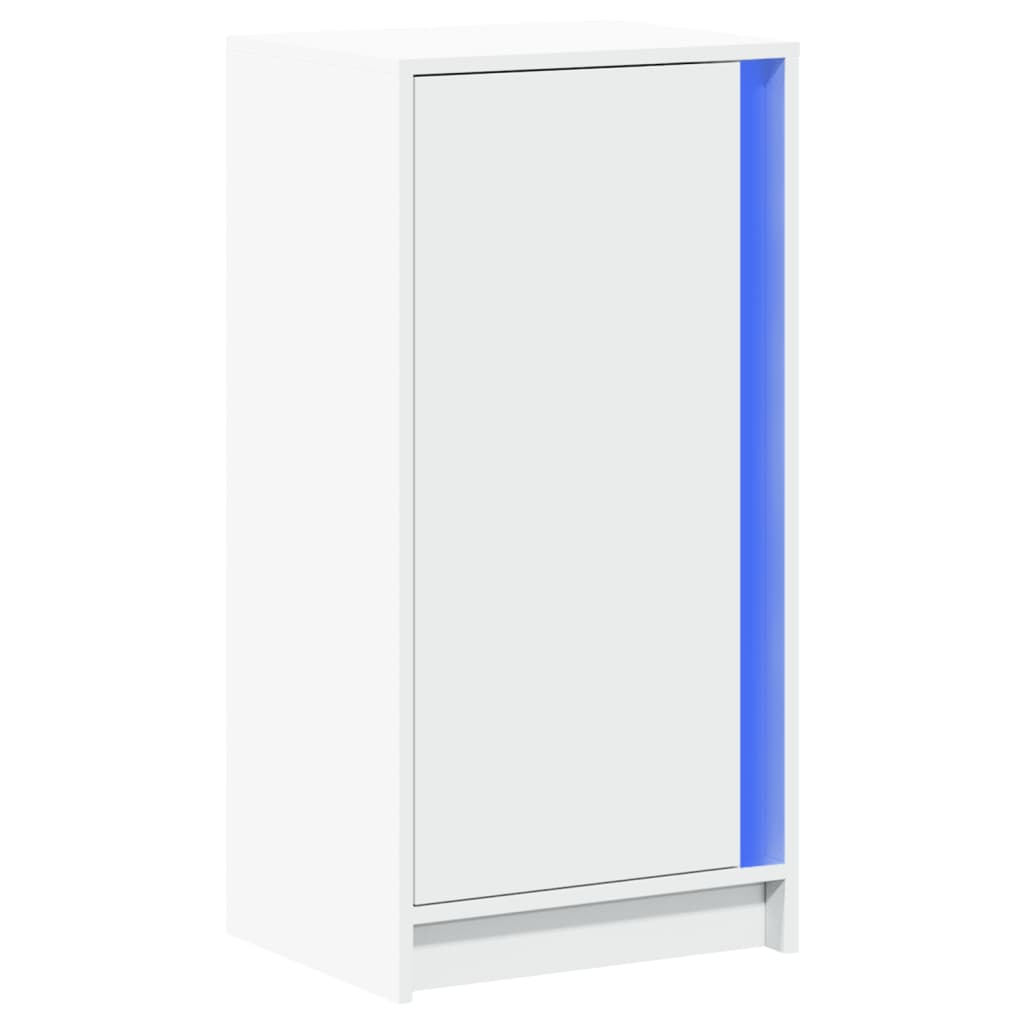 Sideboard with LED 42,5x34x85 cm Engineered Wood White