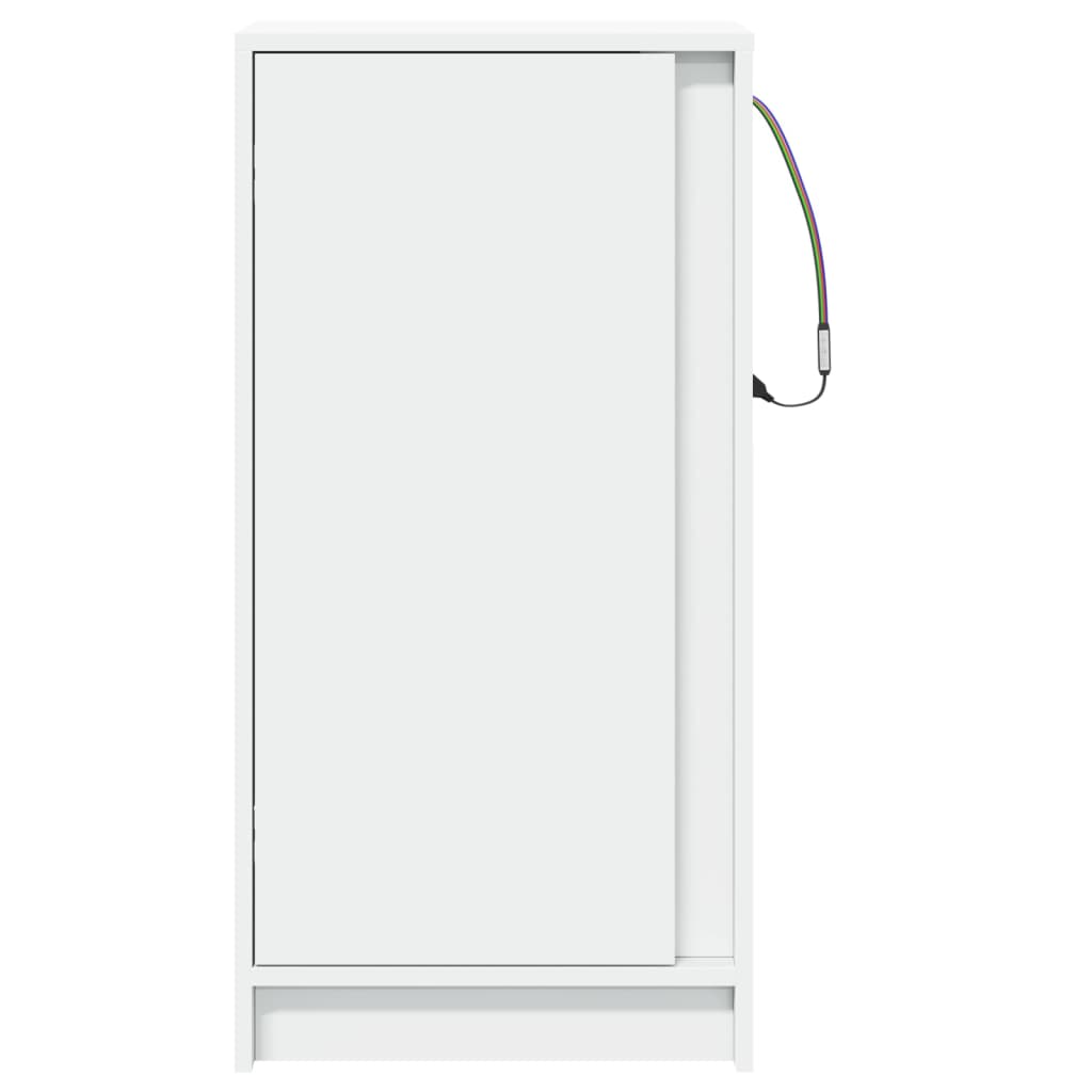 Sideboard with LED 42,5x34x85 cm Engineered Wood White