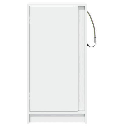 Sideboard with LED 42,5x34x85 cm Engineered Wood White