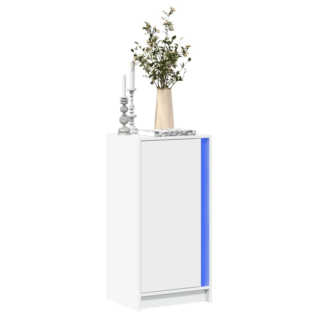 Sideboard with LED 42,5x34x85 cm Engineered Wood White