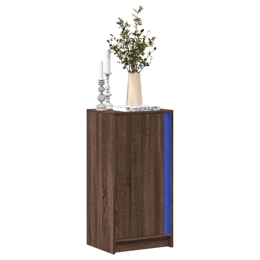 Sideboard with LED 42,5x34x85 cm Engineered Wood Brown oak