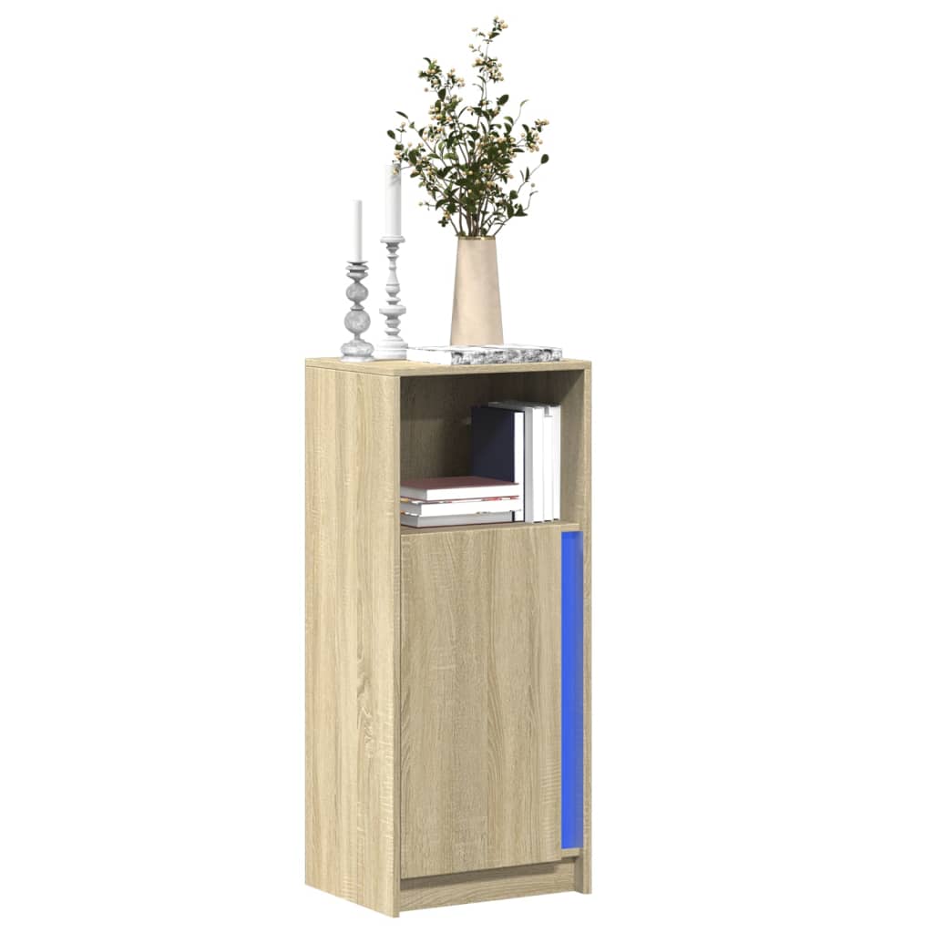Sideboard with LED 42,5x34x100 cm Engineered Wood Sonoma oak 42.5 cm