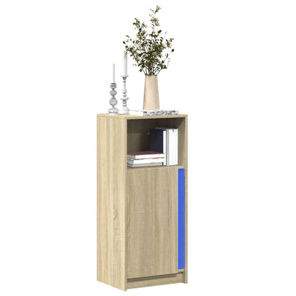 Sideboard with LED 42,5x34x100 cm Engineered Wood Sonoma oak 42.5 cm