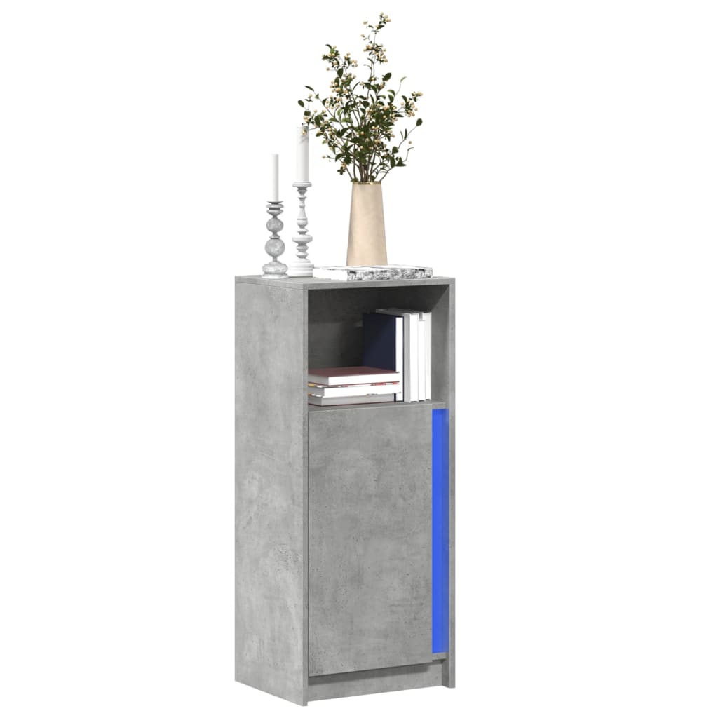 Sideboard with LED 42,5x34x100 cm Engineered Wood Concrete grey 42.5 cm