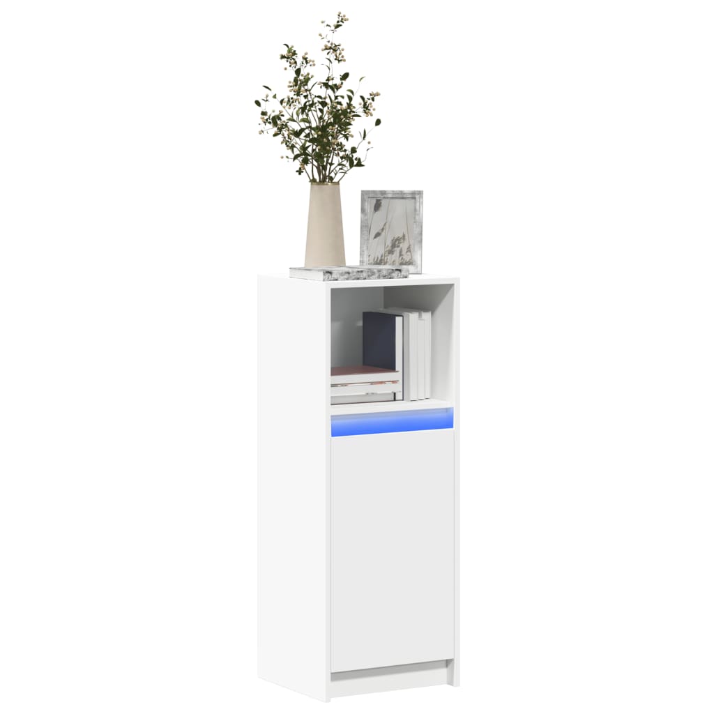 Sideboard with LED 72x34x100 cm Engineered Wood White 38 cm