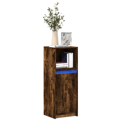 Sideboard with LED 72x34x100 cm Engineered Wood Smoked oak 38 cm