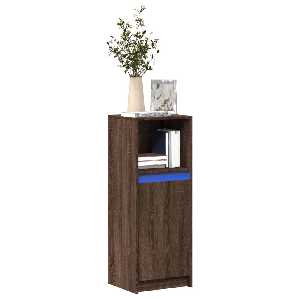 Sideboard with LED 72x34x100 cm Engineered Wood Brown oak 38 cm