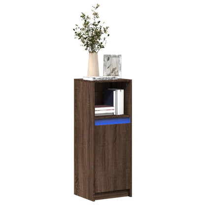 Sideboard with LED 72x34x100 cm Engineered Wood Brown oak 38 cm
