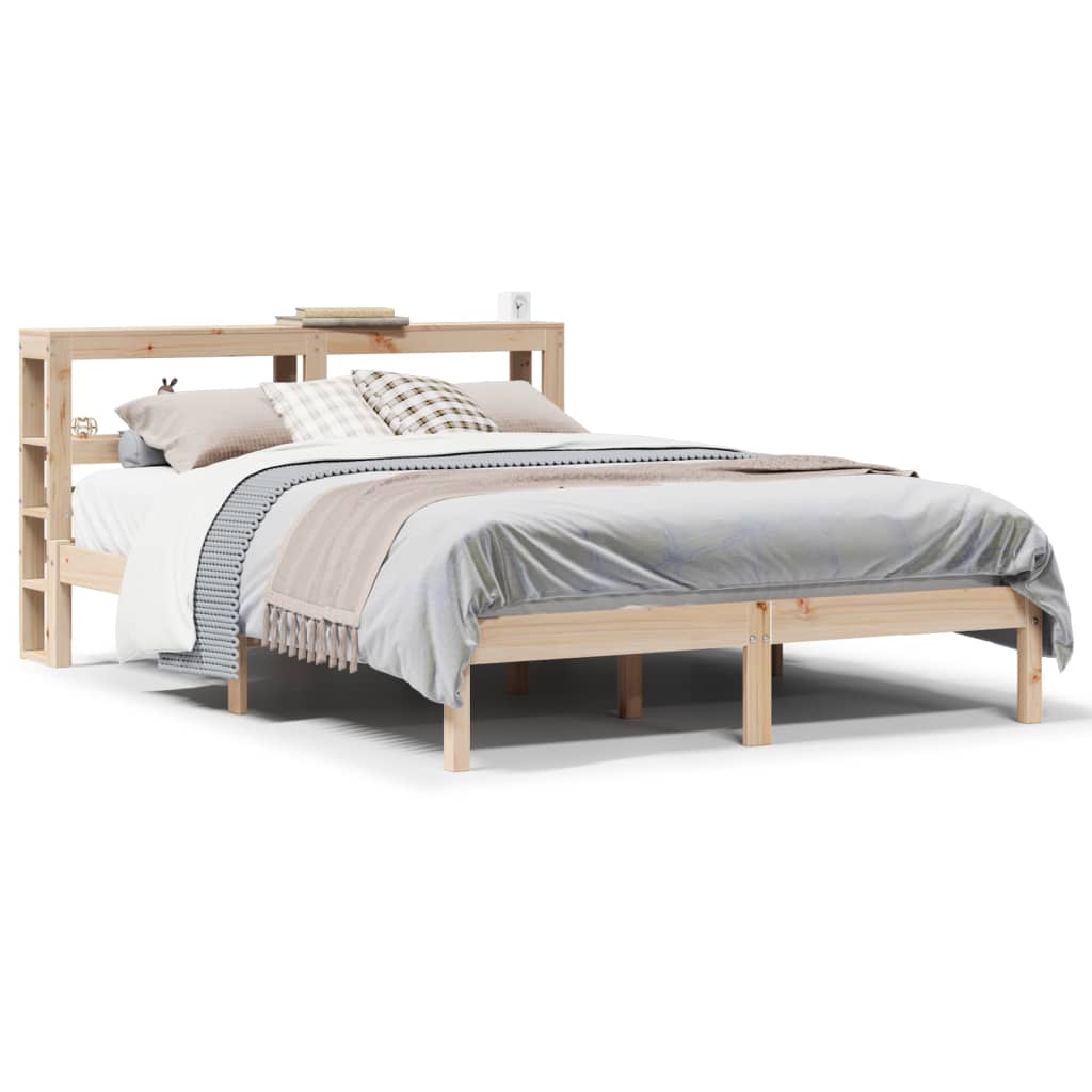 vidaXL Bed Frame without Mattress 140x200 cm Solid Wood Pine 2