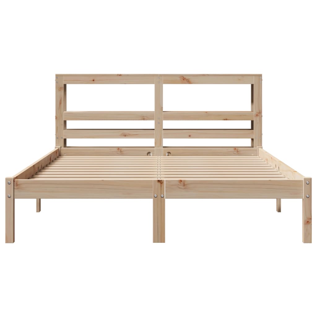 vidaXL Bed Frame without Mattress 140x200 cm Solid Wood Pine 4