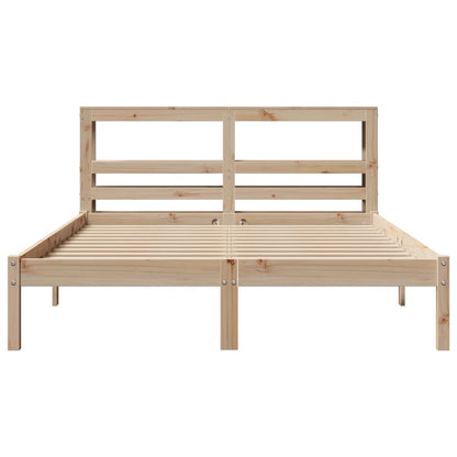 vidaXL Bed Frame without Mattress 140x200 cm Solid Wood Pine 4