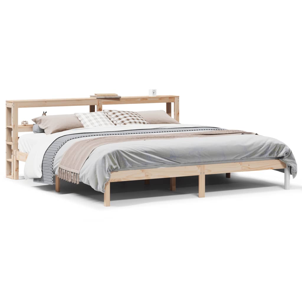 vidaXL Bed Frame without Mattress 180x200 cm Super King Solid Wood Pine 2