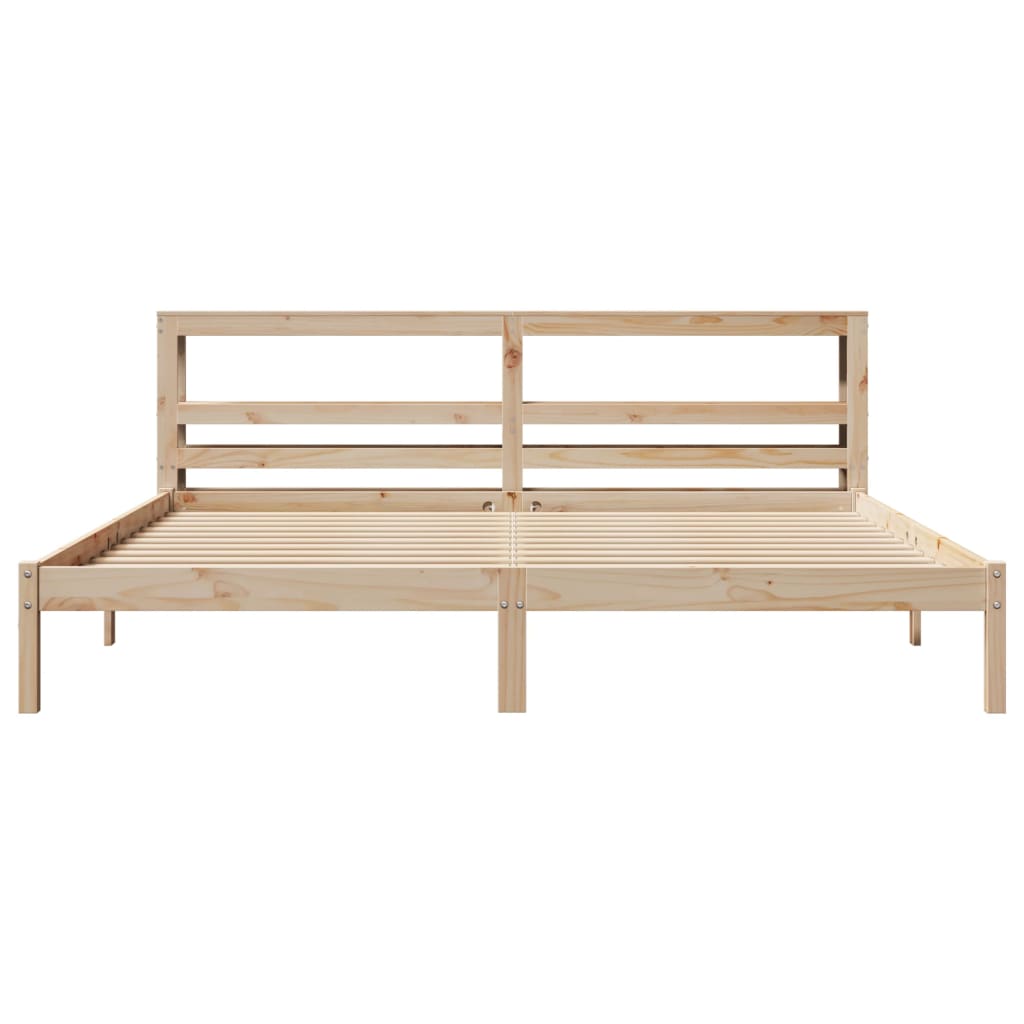 vidaXL Bed Frame without Mattress 180x200 cm Super King Solid Wood Pine 4